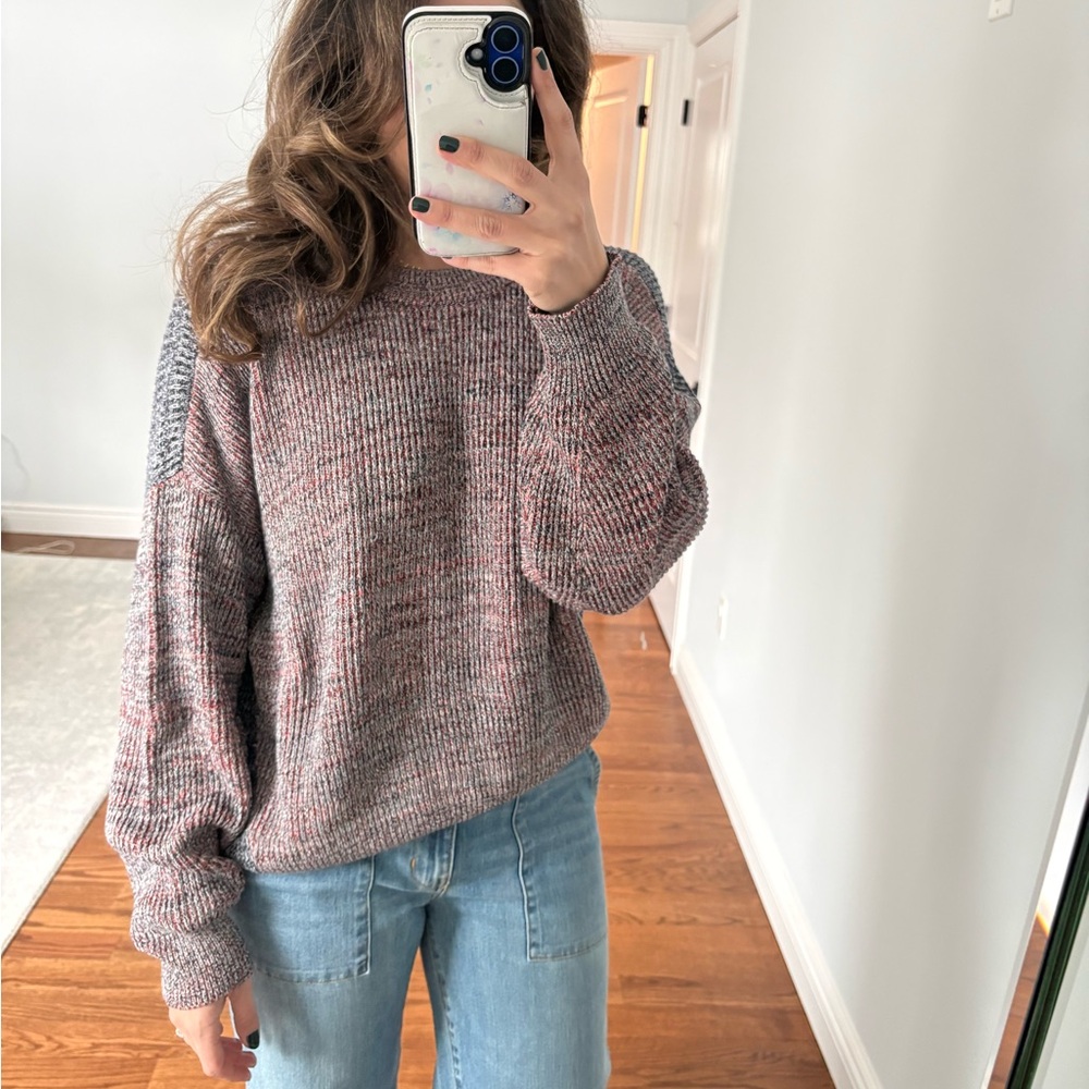 Joie Fernlea Oversized Slouchy Knit Sweater in Midnight size XL